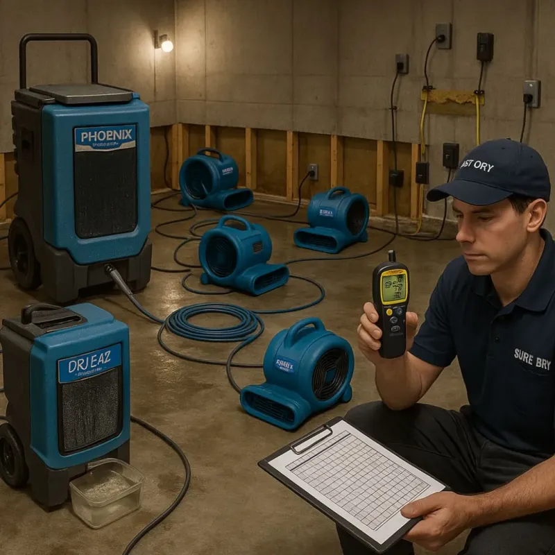 Structural Drying and Dehumidification process in Pell Lake, WI